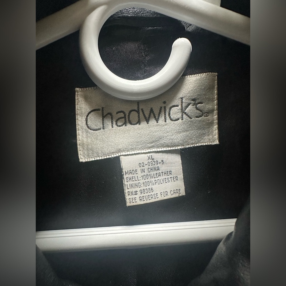 Chadwicks Black Genuine Leather Zip-Up Women's Jacket Size XL - Picture 3 of 4